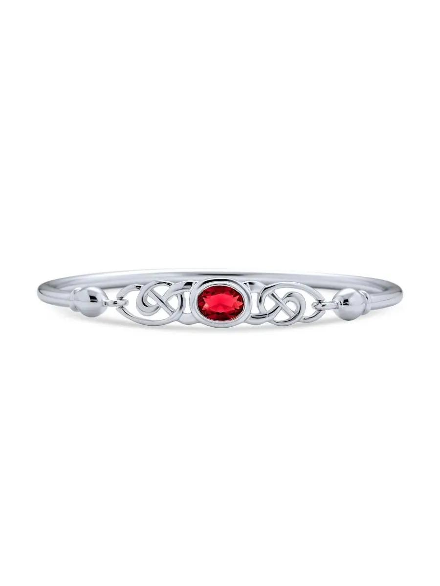Браслет-манжета с кельтским узлом, модель Romantic Infinity Love Knot Bling Jewelry — изображение 1 из 5, оттенок красный