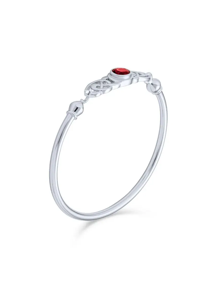 Браслет-манжета с кельтским узлом, модель Romantic Infinity Love Knot Bling Jewelry — изображение 4 из 5, оттенок красный