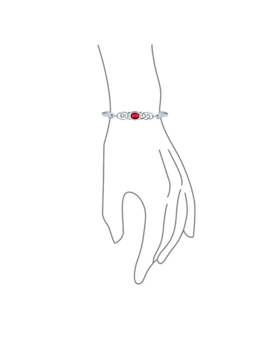 Браслет-манжета с кельтским узлом, модель Romantic Infinity Love Knot Bling Jewelry — изображение 5 из 5, оттенок красный