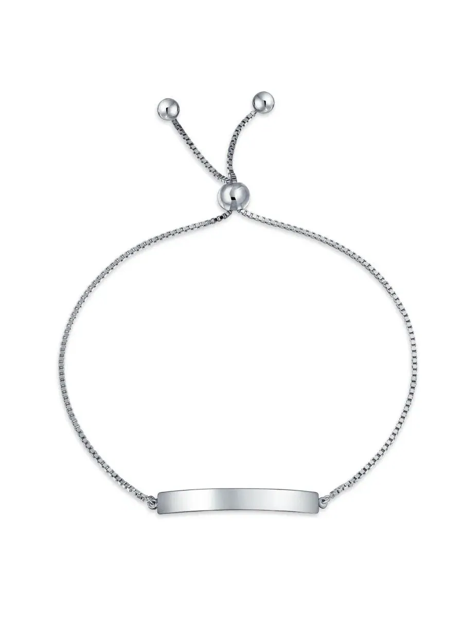 Браслет-лариат из стерлингового серебра с планкой Bling Jewelry — изображение 1 из 3, оттенок серебряный
