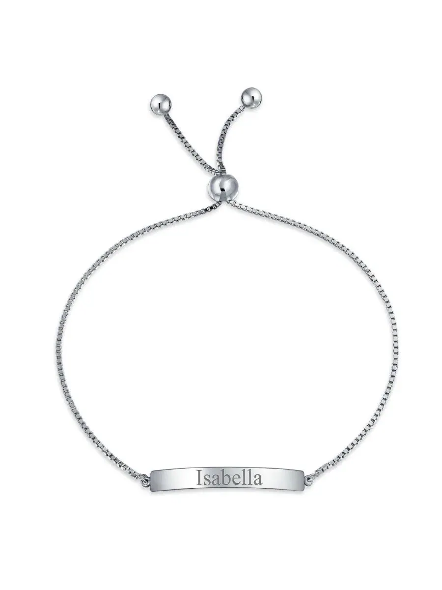 Браслет-лариат из стерлингового серебра с планкой Bling Jewelry — изображение 3 из 3, оттенок серебряный