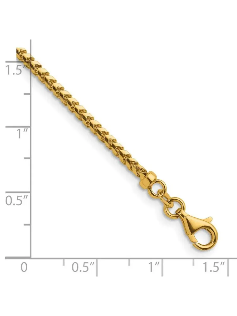 Браслет-цепь плетения франко из желтого золота 18 карат, 18 см Curata Jewelry — изображение 2 из 7, оттенок нет цвета