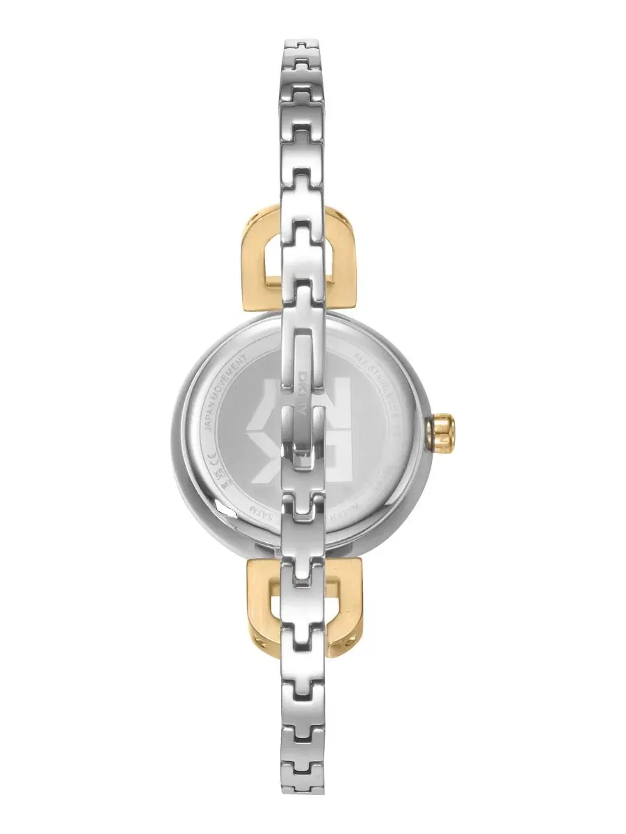 Женские часы Half Bangle Quartz Two-Tone Stainless Steel DKNY — изображение 2 из 4, оттенок шампань