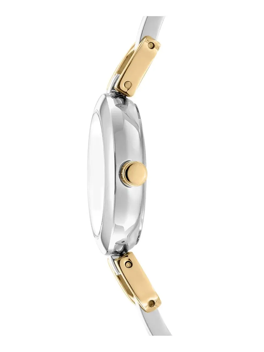 Женские часы Half Bangle Quartz Two-Tone Stainless Steel DKNY — изображение 3 из 4, оттенок шампань