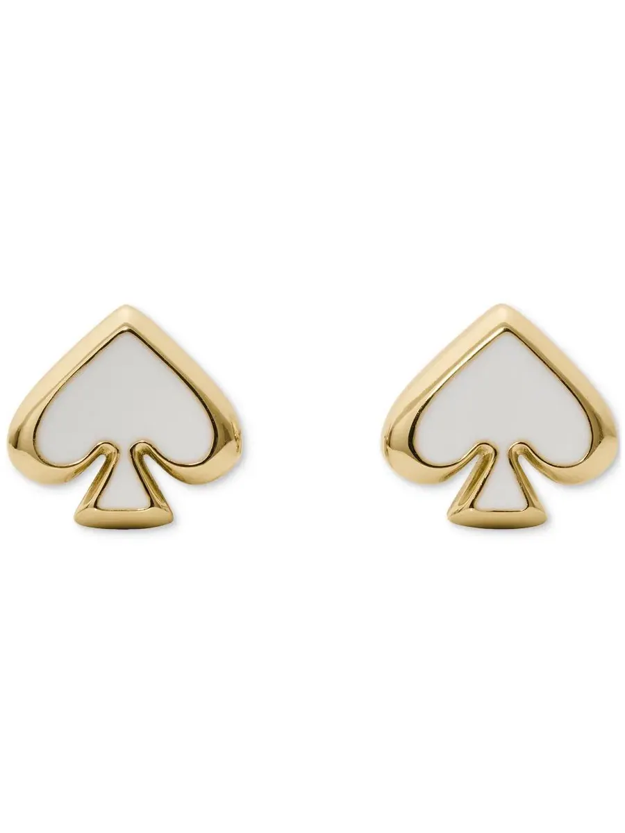 Серьги-пусеты с эмалью и кристаллами, модель Spade kate spade new york — изображение 1 из 5, оттенок белый