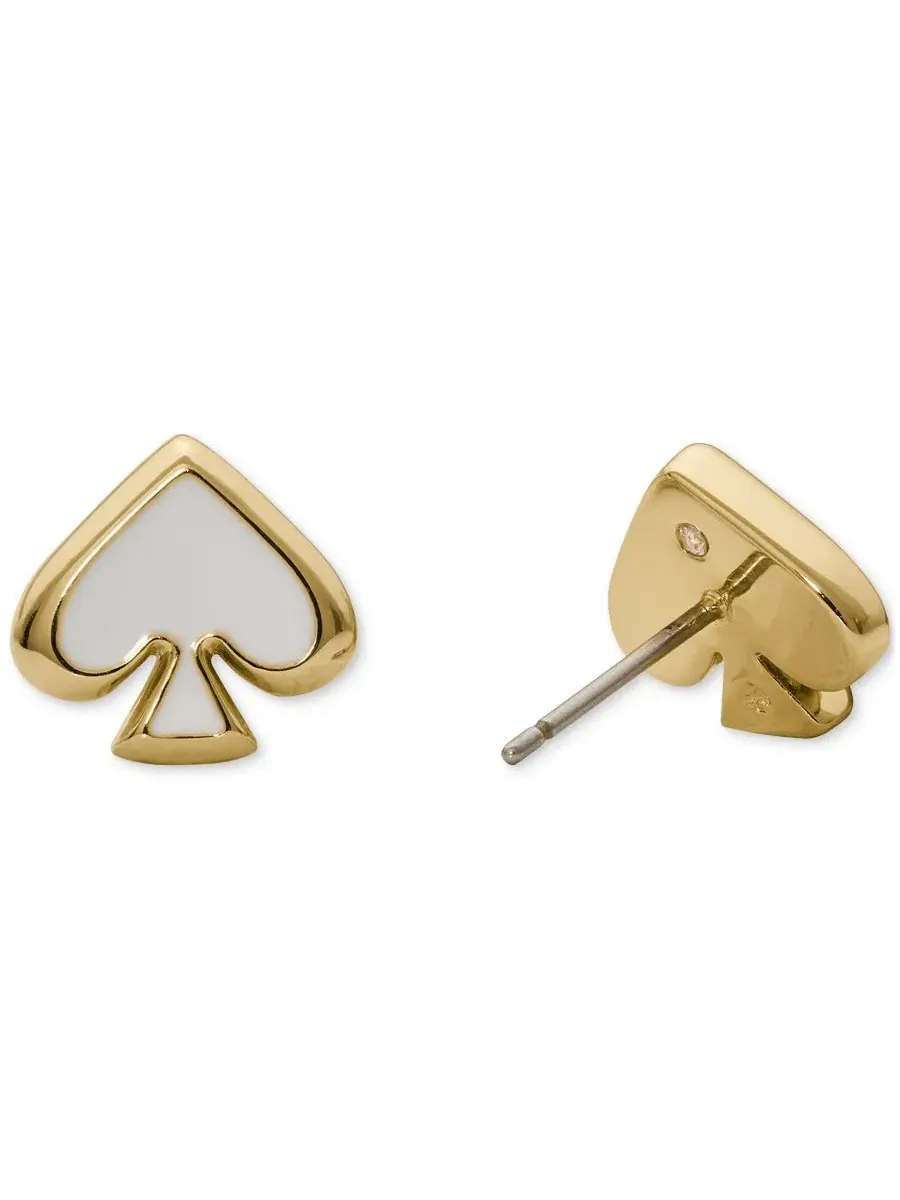 Серьги-пусеты с эмалью и кристаллами, модель Spade kate spade new york — изображение 2 из 5, оттенок белый