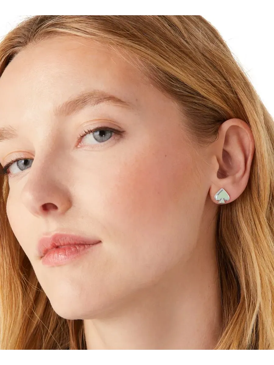 Серьги-пусеты с эмалью и кристаллами, модель Spade kate spade new york — изображение 5 из 5, оттенок белый