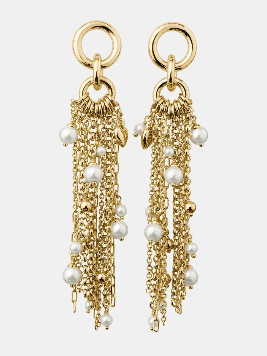 Серьги-люстры с кистями Chain Reaction Tassel Chandelier kate spade new york — изображение 1 из 3, оттенок бежевый