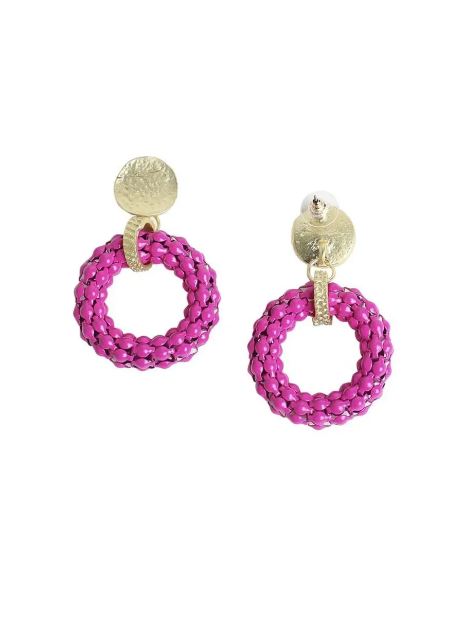 Серьги-подвески Casual Drop SOHI — изображение 5 из 5, оттенок розовый