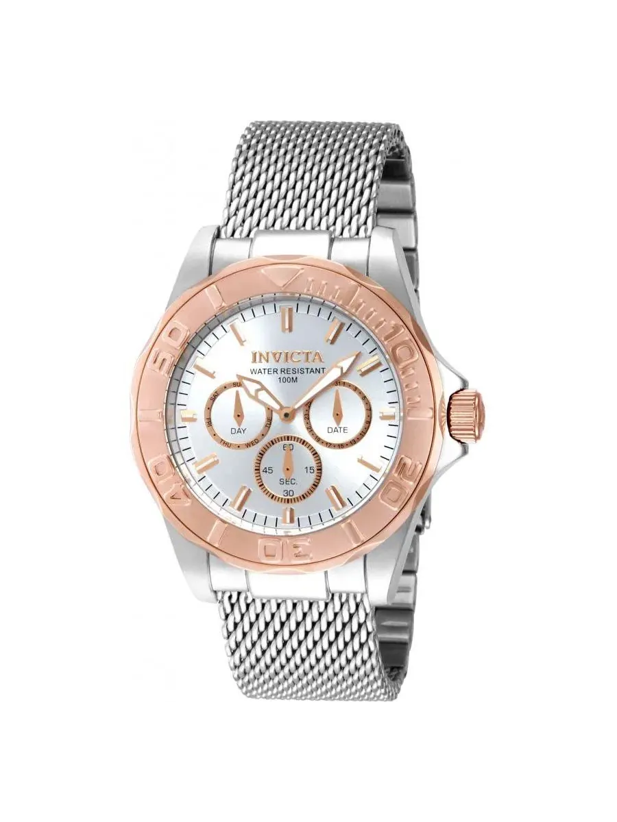 Мужские часы Pro Diver Chronograph 44 мм, хронограф, сталь, серебристый циферблат Invicta — изображение 1 из 3