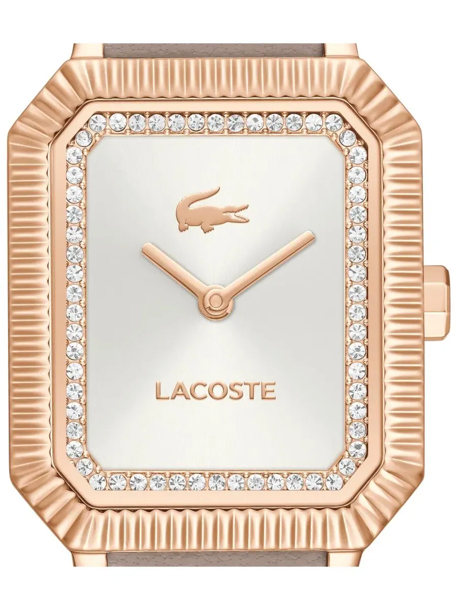 Женские часы Parisienne с кремовым кожаным ремешком, 22.8 мм Lacoste — изображение 4 из 6, оттенок серебристый белый