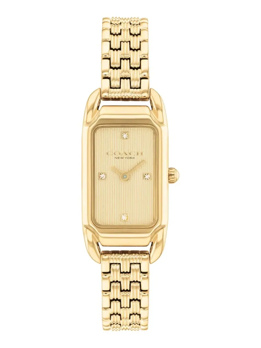 Женские часы Cadie Gold Tone Stainless Steel Bracelet Watch, 17.5mm COACH — изображение 1 из 6, оттенок золото