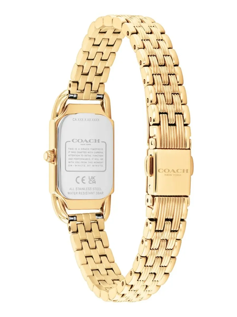 Женские часы Cadie Gold Tone Stainless Steel Bracelet Watch, 17.5mm COACH — изображение 3 из 6, оттенок золото