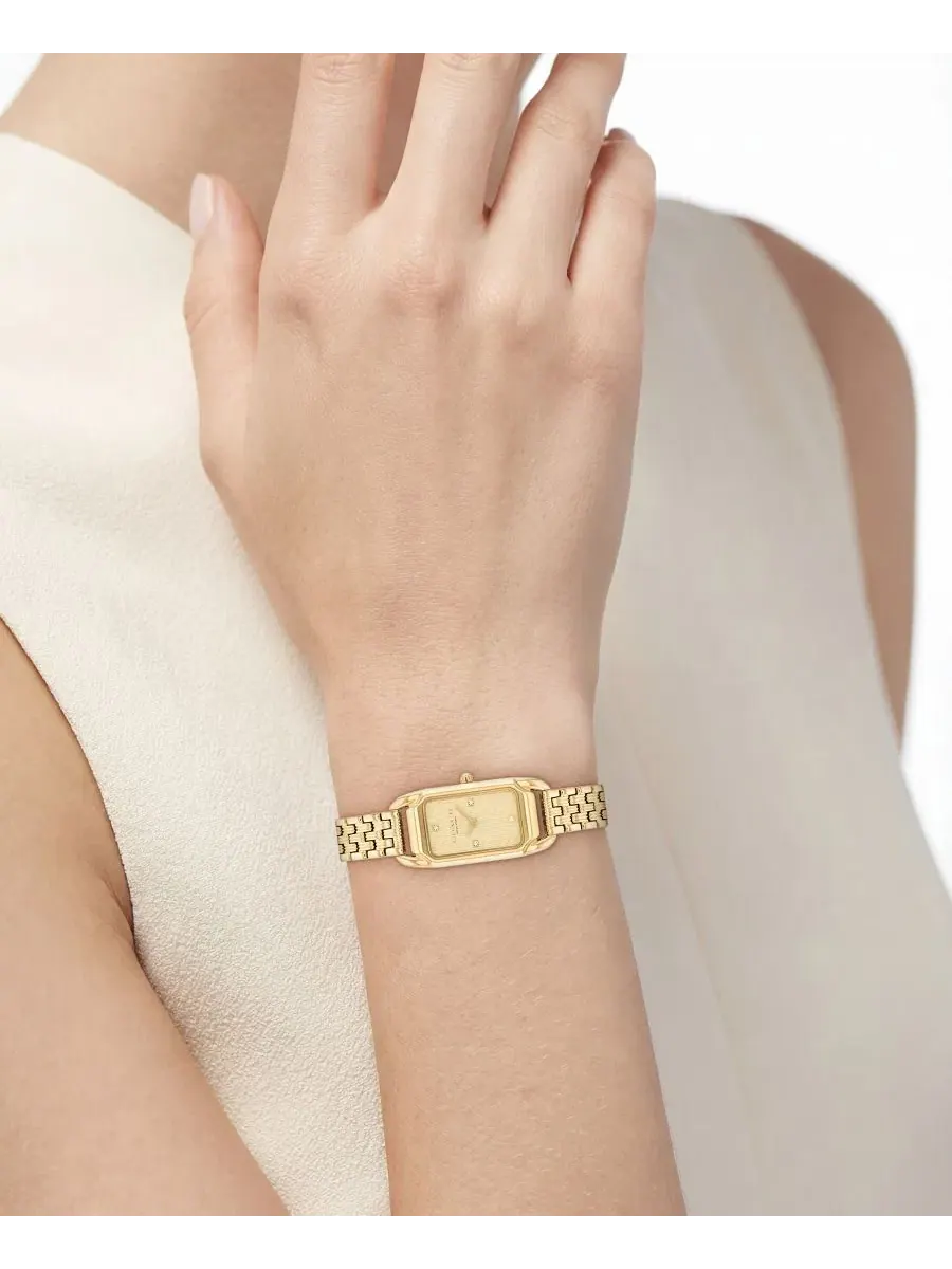 Женские часы Cadie Gold Tone Stainless Steel Bracelet Watch, 17.5mm COACH — изображение 4 из 6, оттенок золото