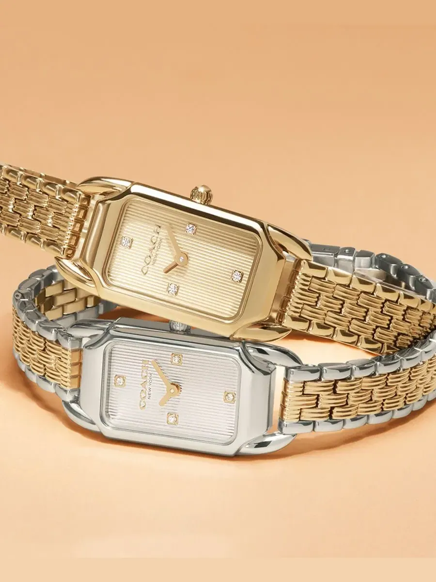 Женские часы Cadie Gold Tone Stainless Steel Bracelet Watch, 17.5mm COACH — изображение 6 из 6, оттенок золото