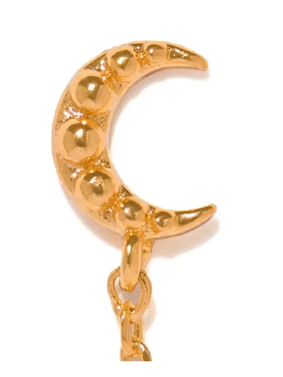 Серьги-пусеты с цепочкой и кристаллами Lunar Link Double Stud Crystal Lunar Link Double Stud Girls — изображение 2 из 3