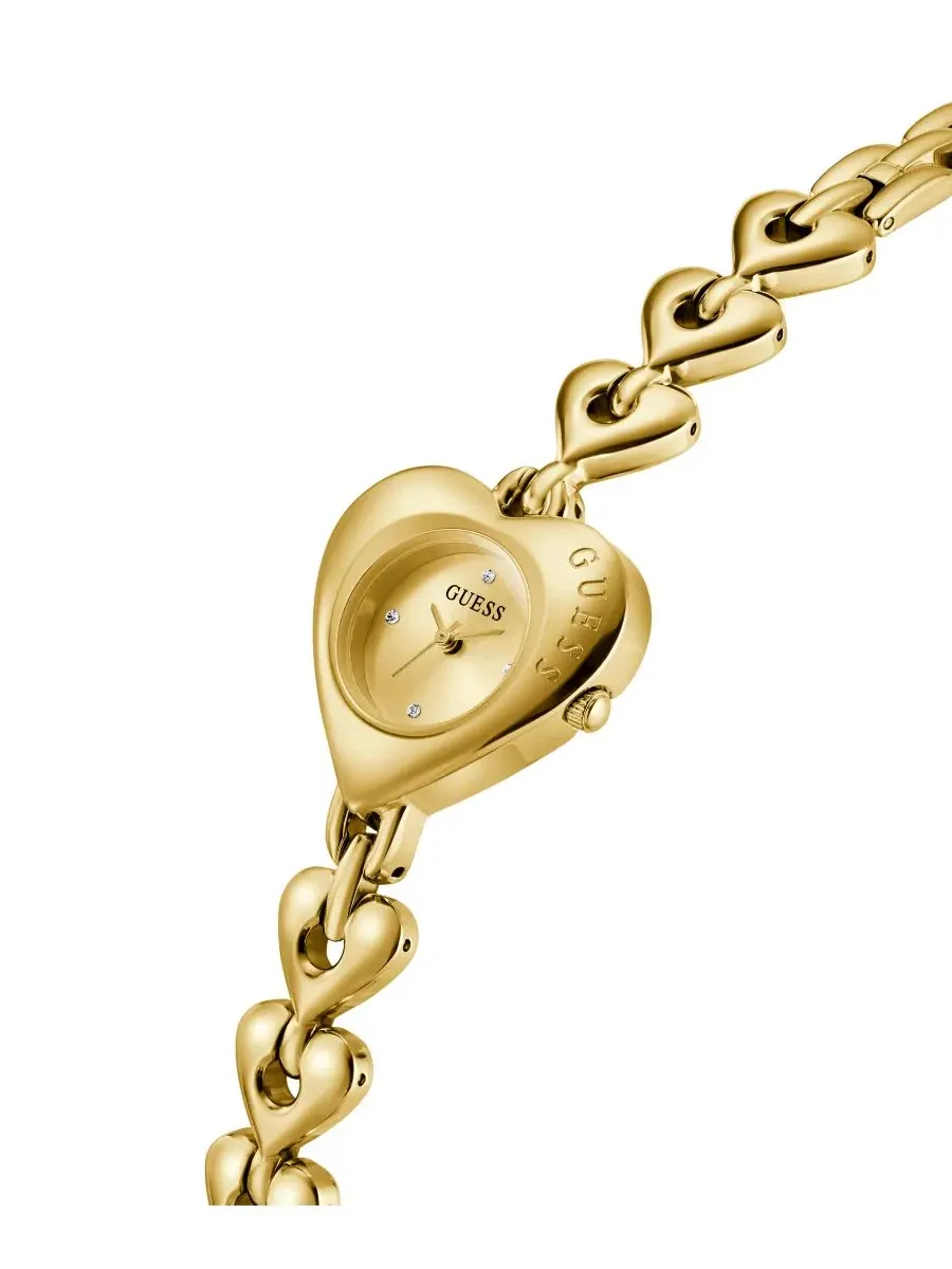 Женские часы с круглым циферблатом, 28 мм GUESS — изображение 4 из 6, оттенок золото