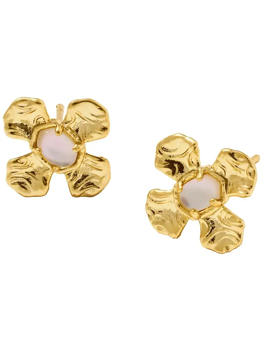 Серьги-пусеты с имитацией жемчуга Leanne Kendra Scott — изображение 1 из 4, оттенок золотистый/бежевый