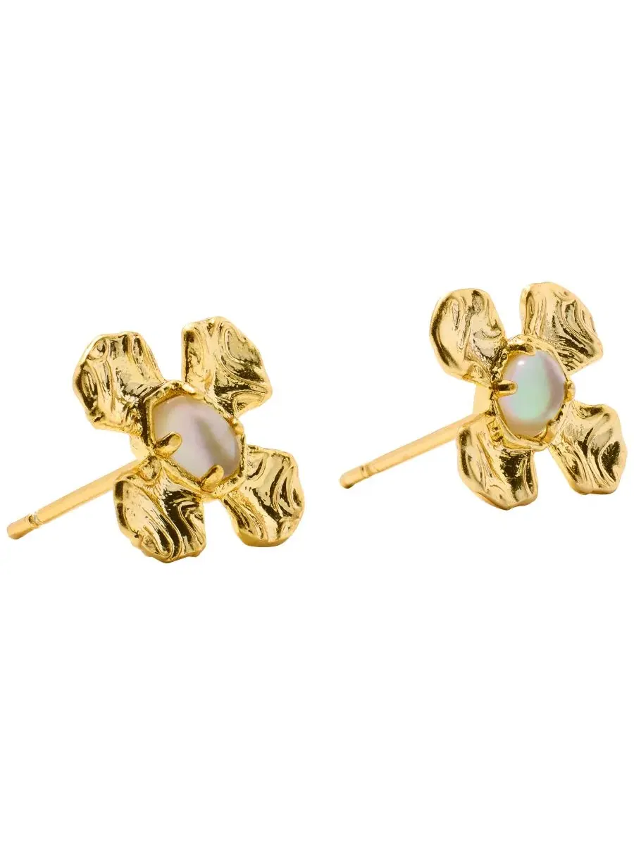 Серьги-пусеты с имитацией жемчуга Leanne Kendra Scott — изображение 3 из 4, оттенок золотистый/бежевый