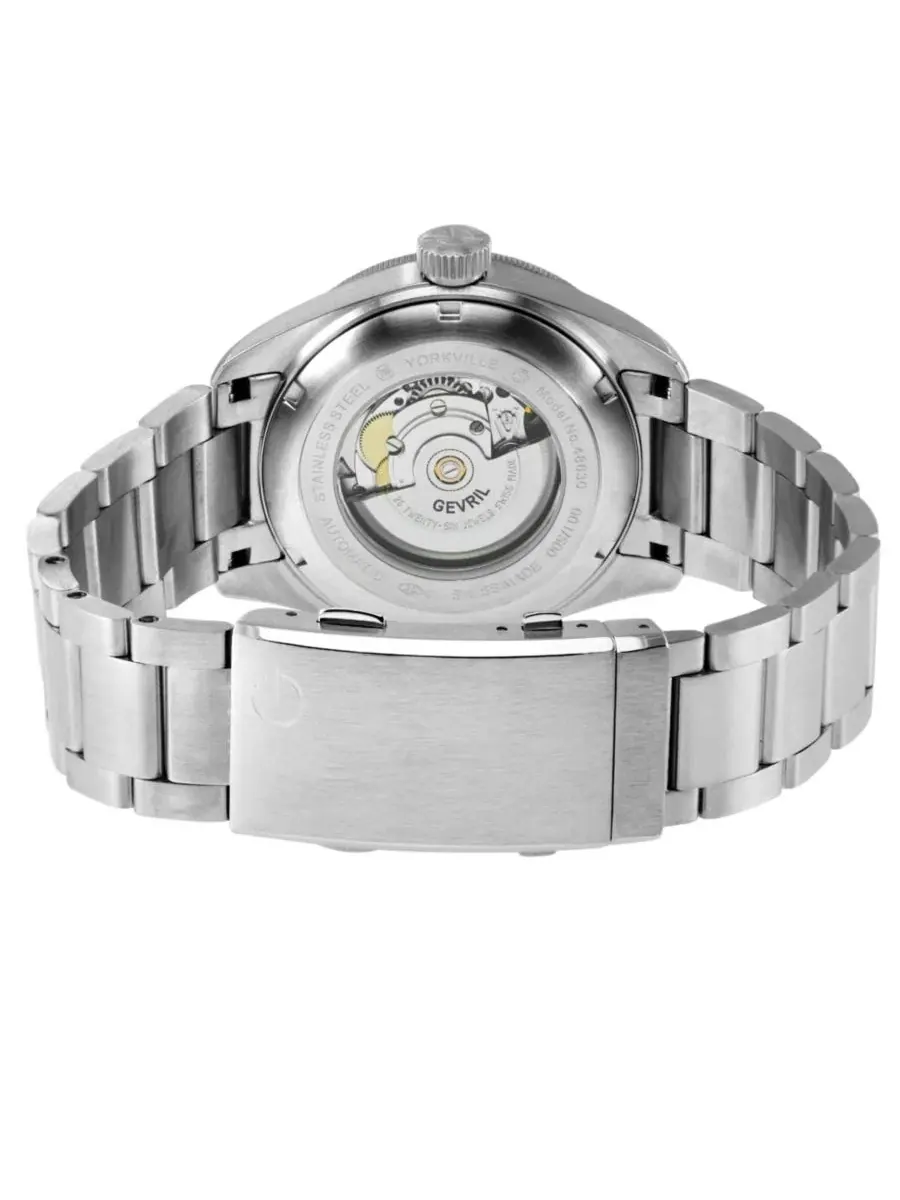 Мужские часы с автоподзаводом Yorkville Swiss Automatic Bracelet Gevril — изображение 3 из 3, оттенок серебряный