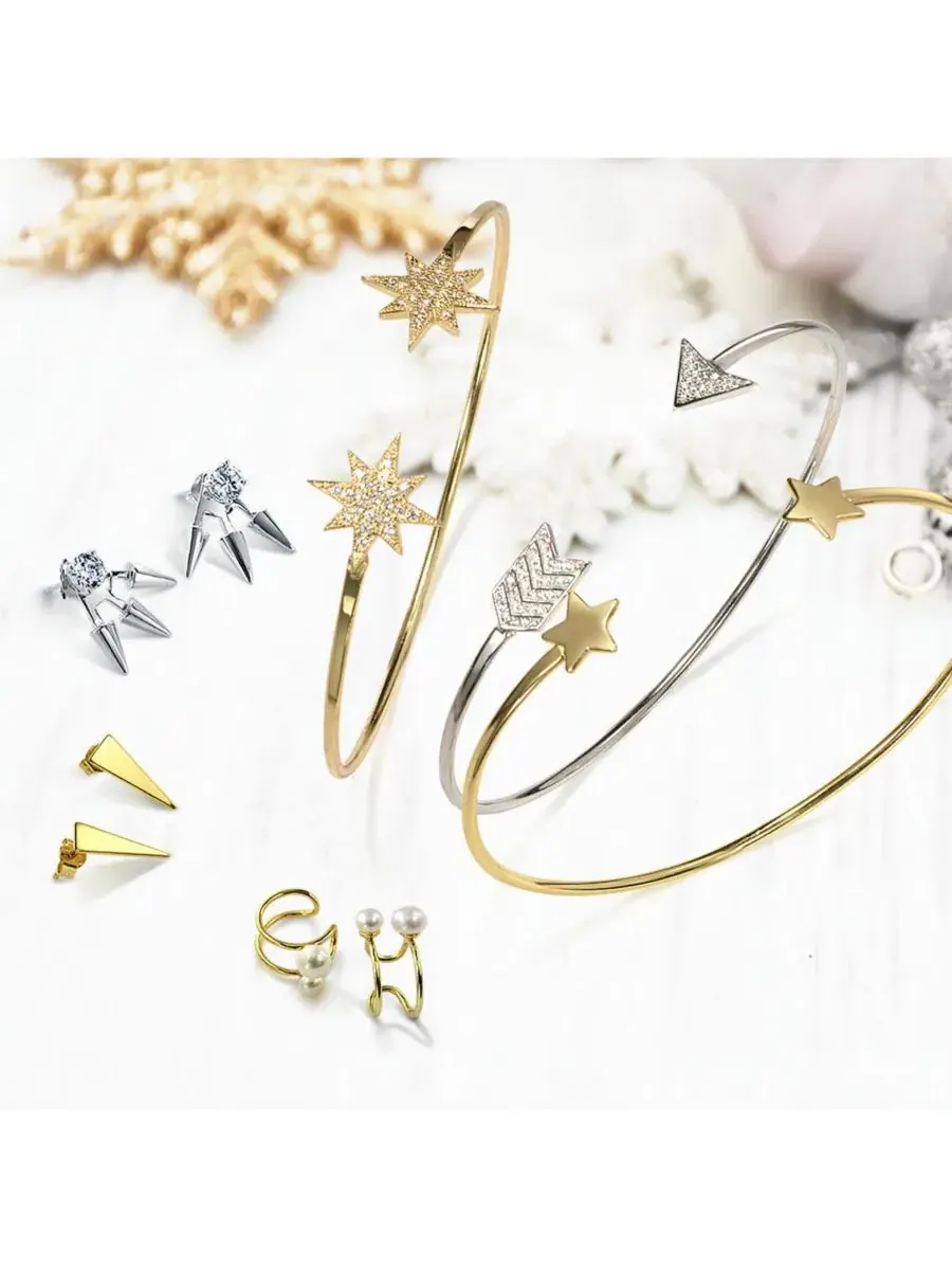 Серьги-каффы с жемчугом, без прокола Bling Jewelry — изображение 4 из 4, оттенок белый
