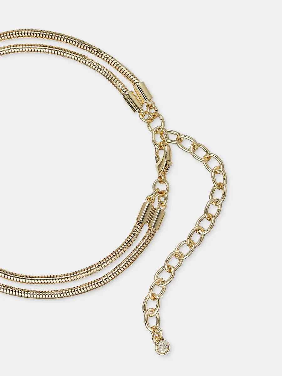 Колье-подвеска двухрядное Gold-Tone Pendant Two-Row Necklace On 34th — изображение 2 из 3, оттенок золото