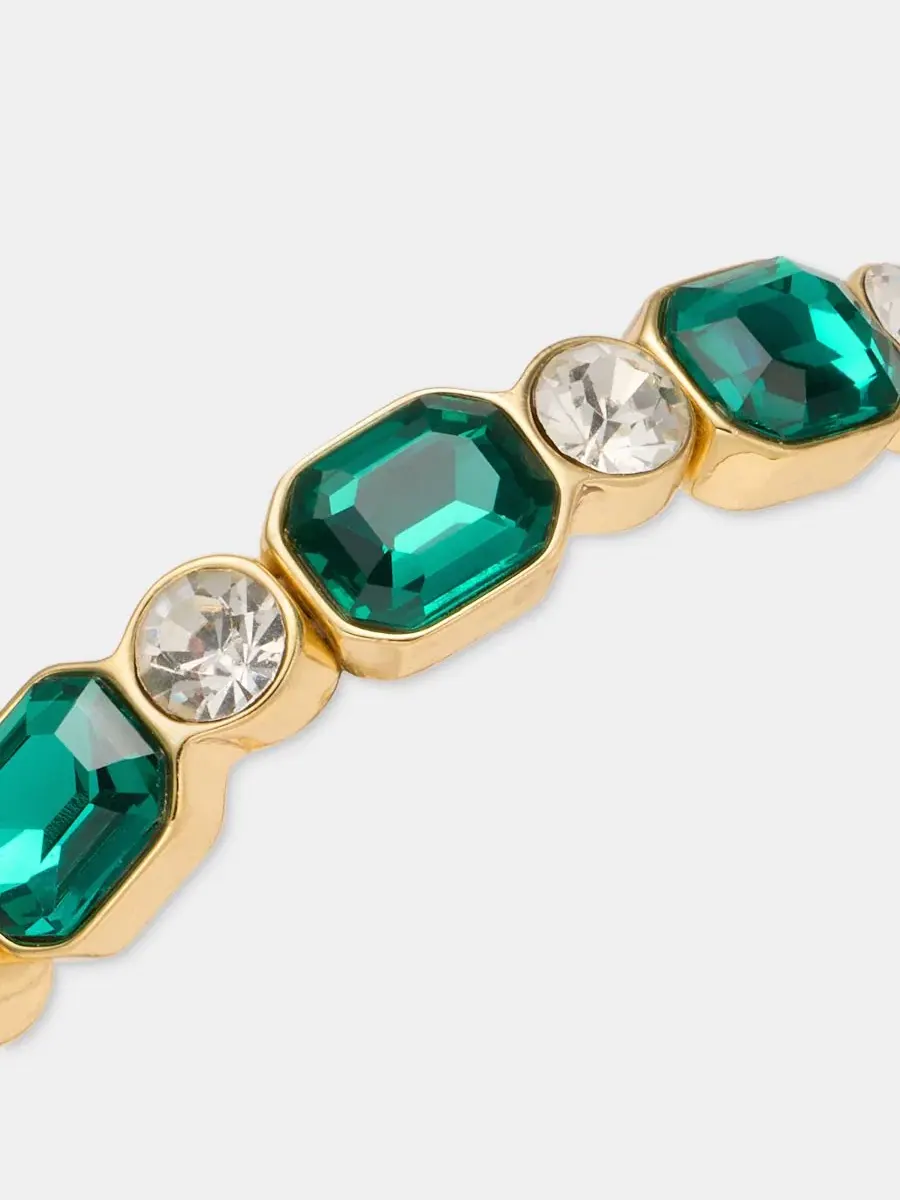 Браслет-эластичный с кристаллами, модель Crystal Stretch Bracelet Anne Klein — изображение 2 из 2, оттенок зеленый