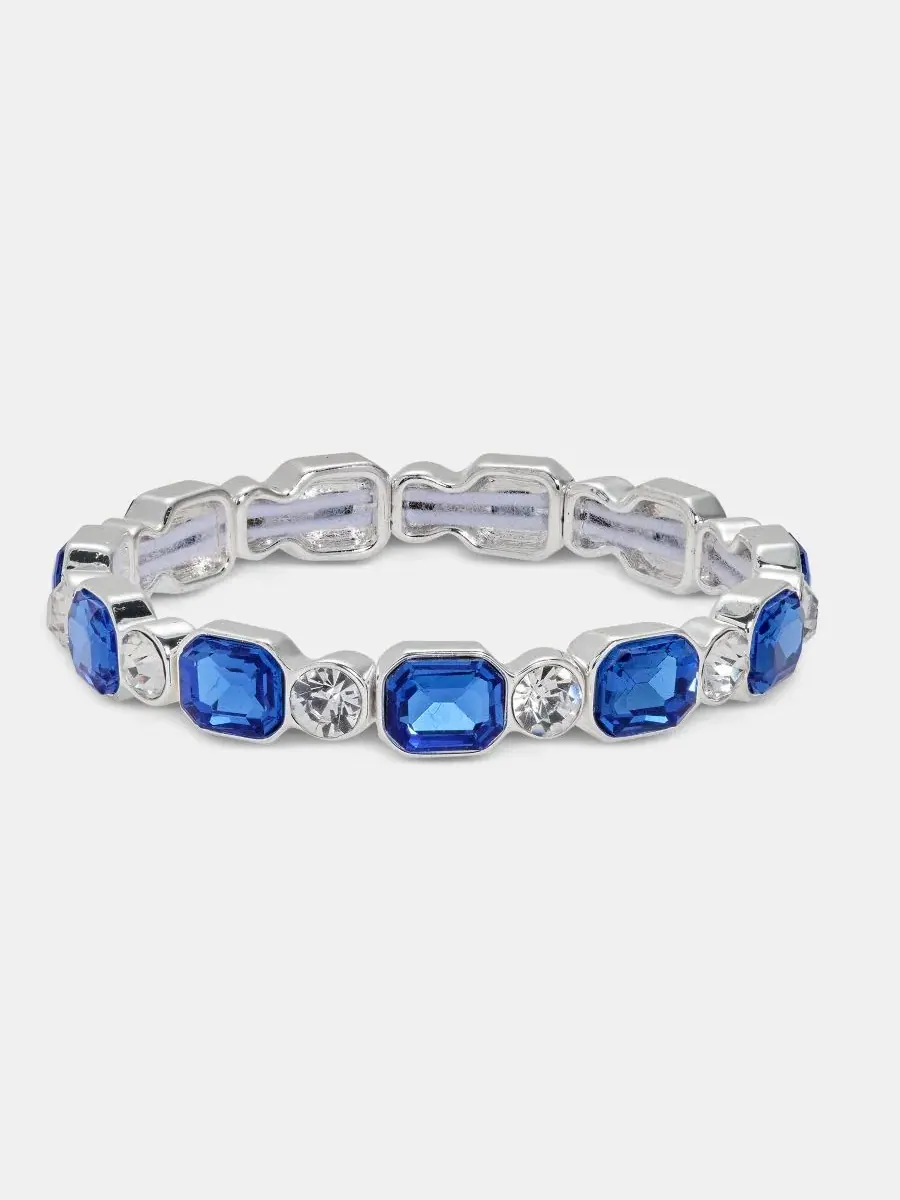 Браслет-эластичный с кристаллами Crystal Stretch Bracelet Anne Klein — изображение 1 из 3, оттенок синий