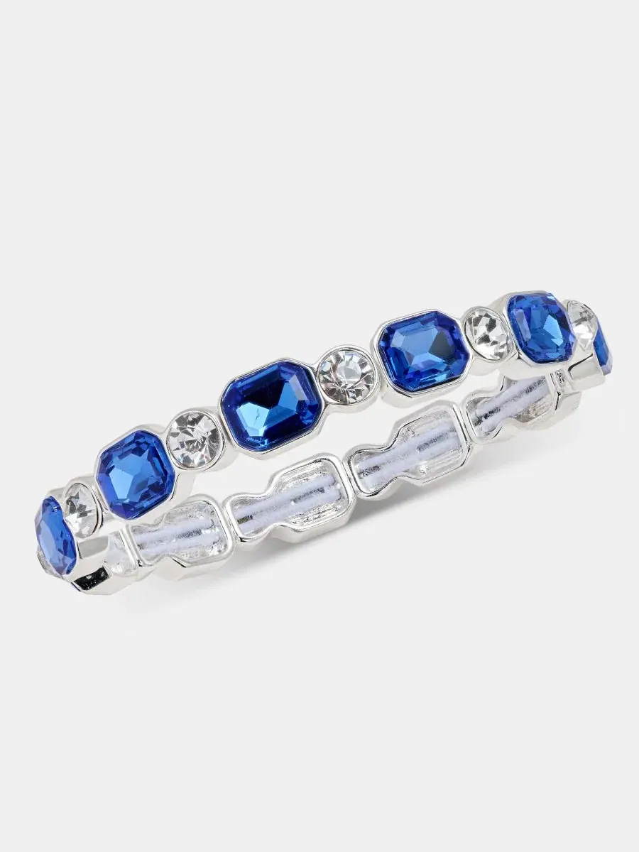 Браслет-эластичный с кристаллами Crystal Stretch Bracelet Anne Klein — изображение 2 из 3, оттенок синий