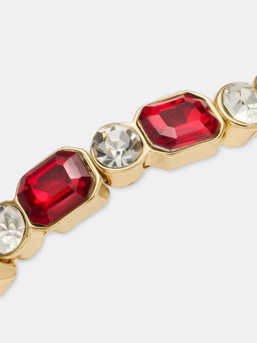Браслет-эластичный со стразами Crystal Stretch Bracelet Anne Klein — изображение 2 из 2, оттенок бордовый