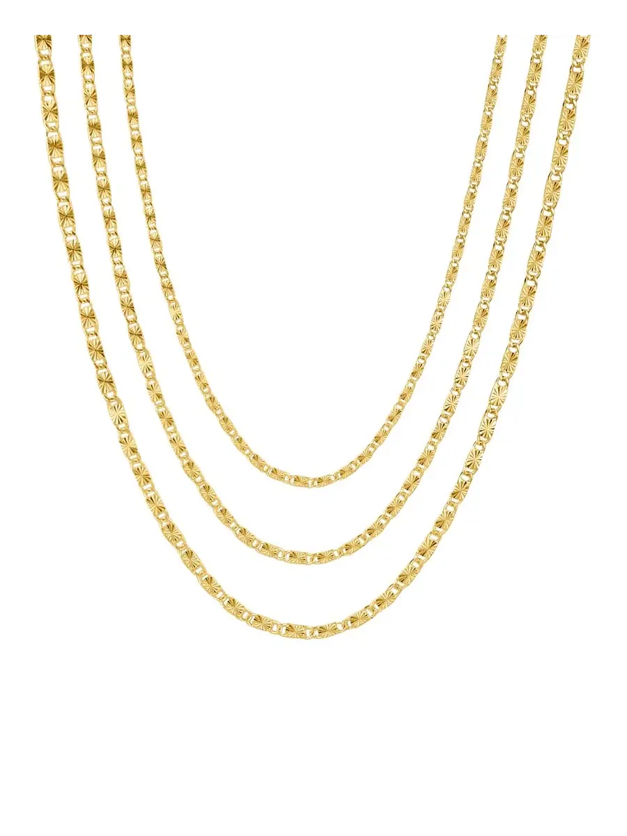 Ожерелье-цепь тройное с алмазной огранкой, модель Triple Strand Diamond Cut Chain And Now This — изображение 1 из 7