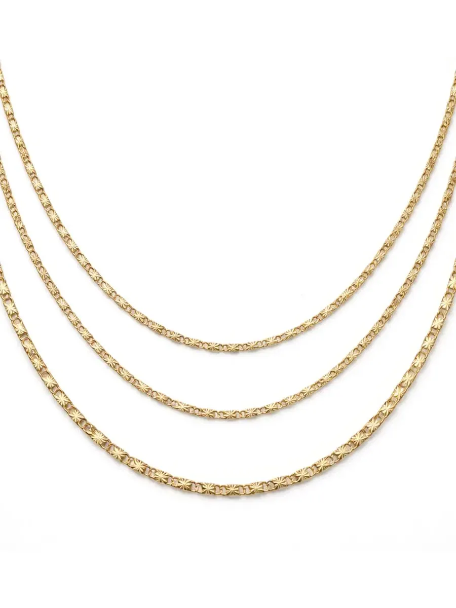 Ожерелье-цепь тройное с алмазной огранкой, модель Triple Strand Diamond Cut Chain And Now This — изображение 3 из 7