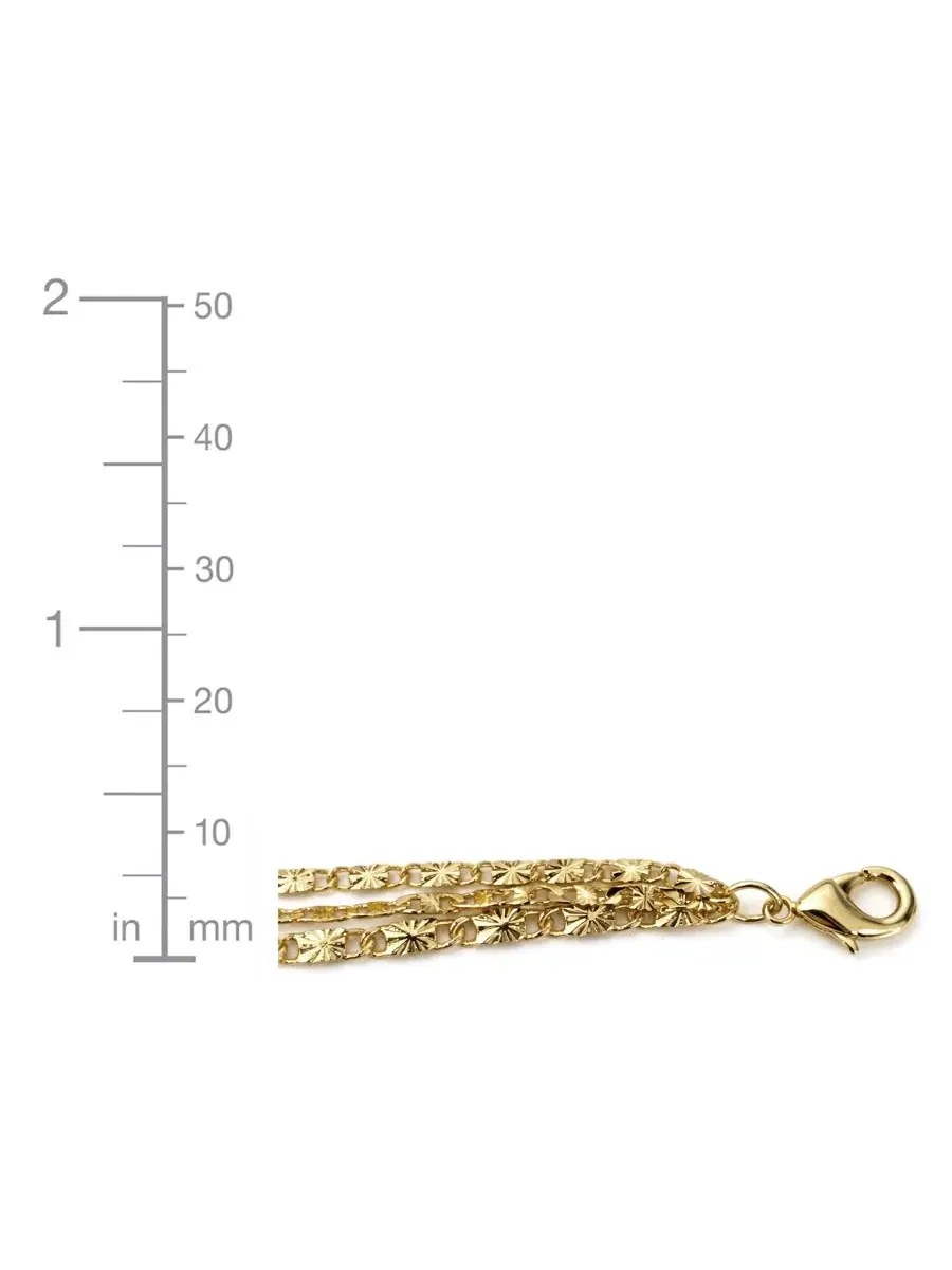 Ожерелье-цепь тройное с алмазной огранкой, модель Triple Strand Diamond Cut Chain And Now This — изображение 5 из 7