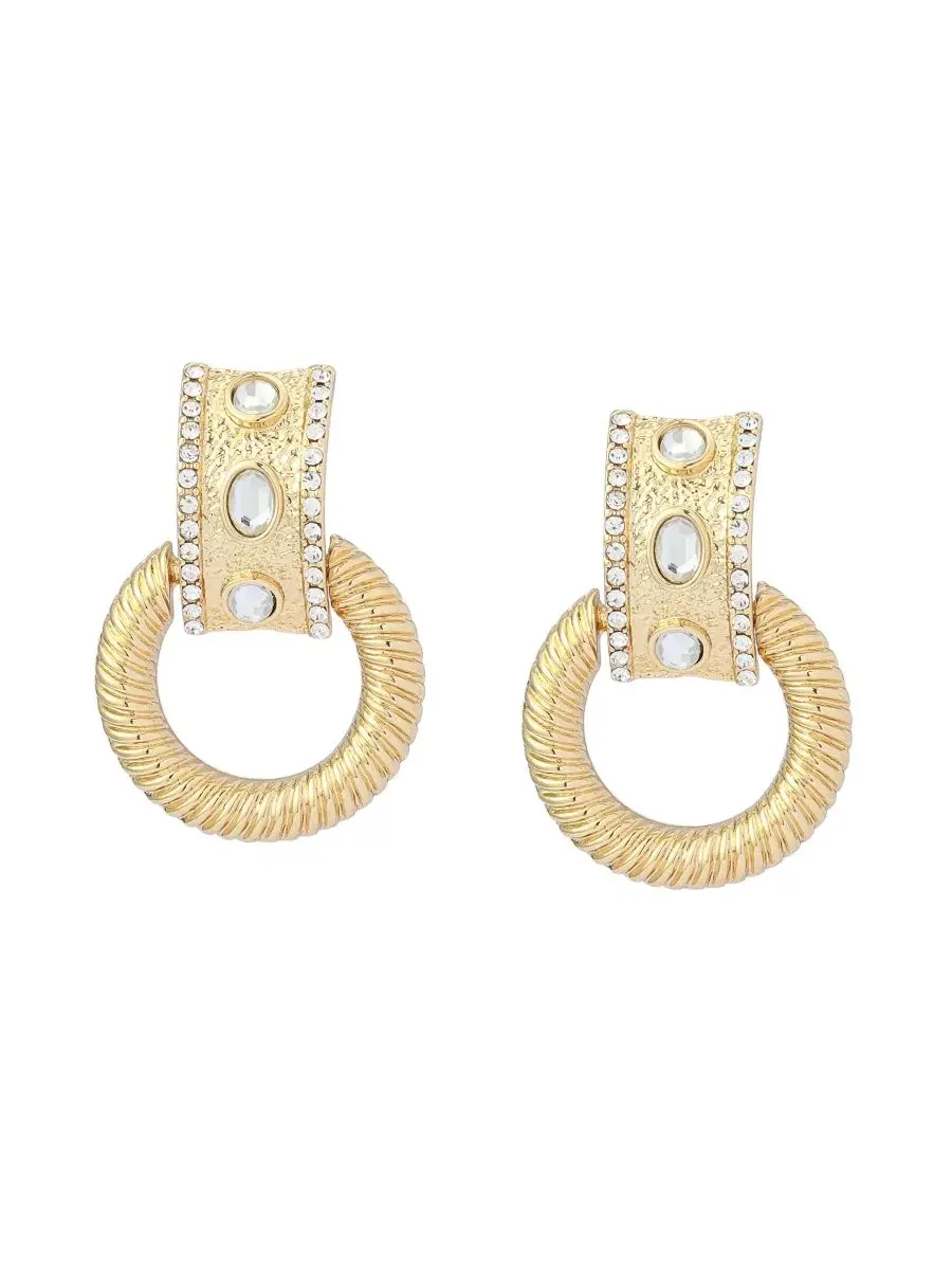Серьги-дверные молоточки с кристаллами Steve Madden — изображение 2 из 4, оттенок прозрачный