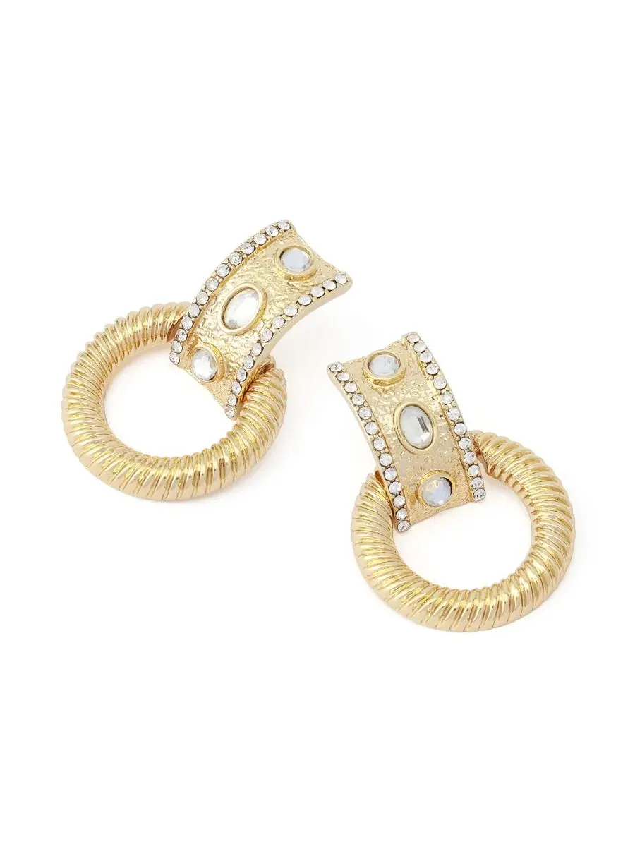 Серьги-дверные молоточки с кристаллами Steve Madden — изображение 3 из 4, оттенок прозрачный
