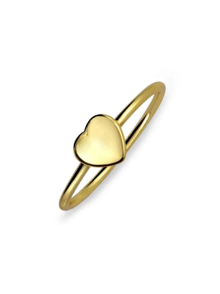 Кольцо-перстень с монограммой Tiny Blank Heart Shape Initial Monogram Bling Jewelry — изображение 1 из 4, оттенок золотистый
