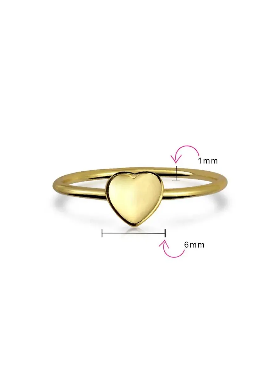 Кольцо-перстень с монограммой Tiny Blank Heart Shape Initial Monogram Bling Jewelry — изображение 4 из 4, оттенок золотистый