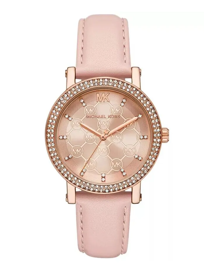 Женские розовые кожаные часы Corey с тремя стрелками, 38 мм Michael Kors