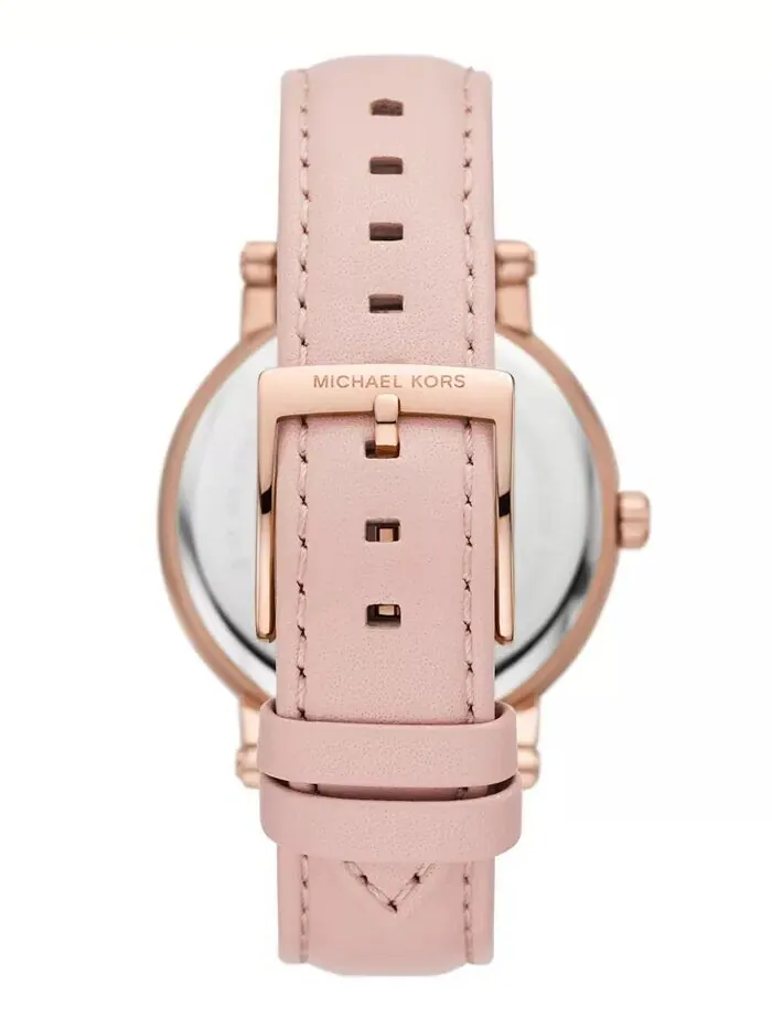 Женские розовые кожаные часы Corey с тремя стрелками, 38 мм Michael Kors — изображение 3 из 4, оттенок пудровый розовый