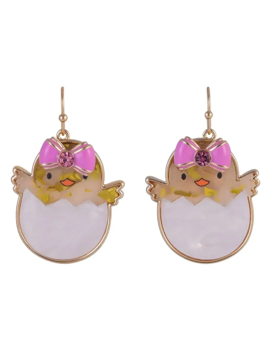 Серьги-цыплята с бантиком Easter Baby Chick Hallmark — изображение 2 из 4