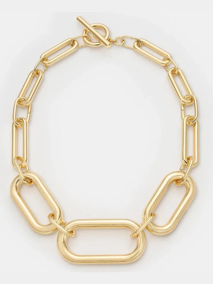 Колье-воротник с крупными звеньями Metal-Tone Large Link Collar Lauren Ralph Lauren — изображение 1 из 5, оттенок золото