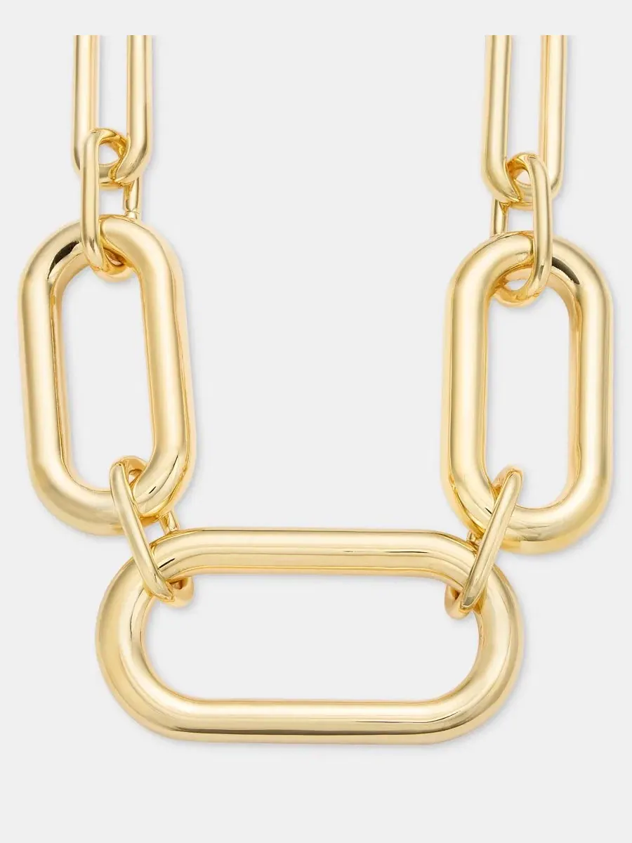 Колье-воротник с крупными звеньями Metal-Tone Large Link Collar Lauren Ralph Lauren — изображение 2 из 5, оттенок золото