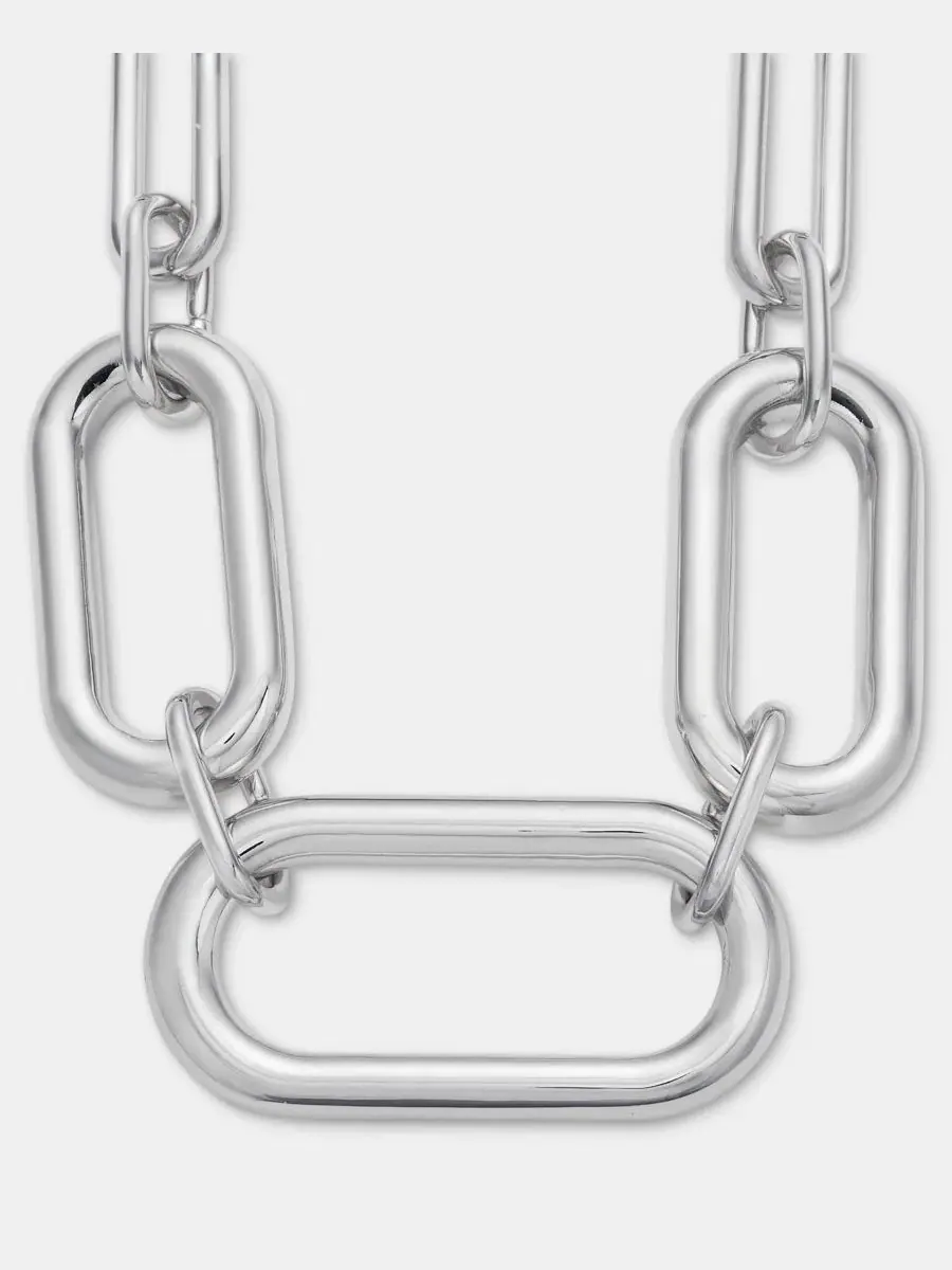 Колье-ошейник с крупными звеньями Metal-Tone Large Link Collar Lauren Ralph Lauren — изображение 2 из 5, оттенок серебряный