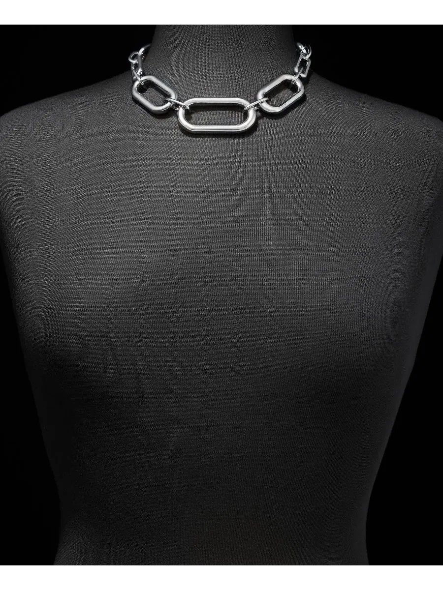 Колье-ошейник с крупными звеньями Metal-Tone Large Link Collar Lauren Ralph Lauren — изображение 3 из 5, оттенок серебряный