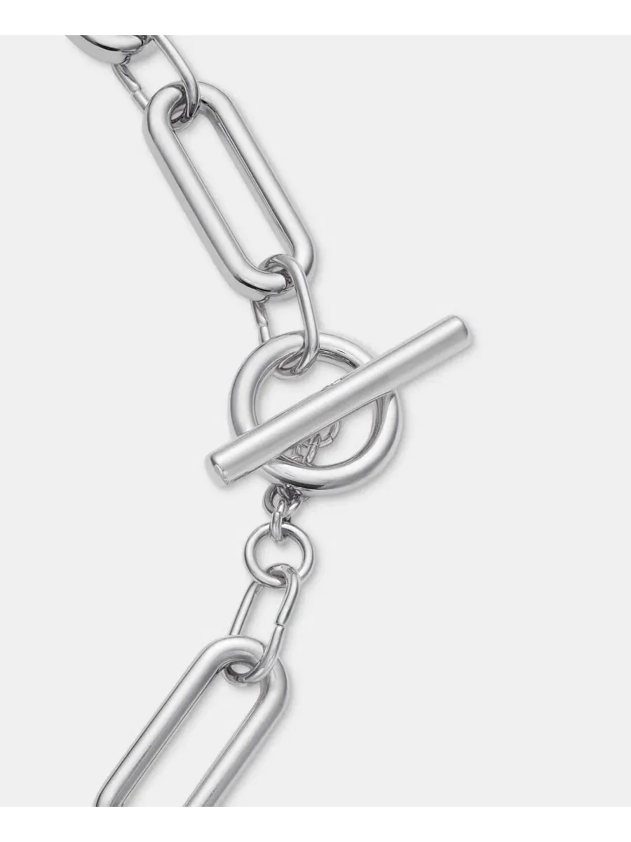 Колье-ошейник с крупными звеньями Metal-Tone Large Link Collar Lauren Ralph Lauren — изображение 4 из 5, оттенок серебряный