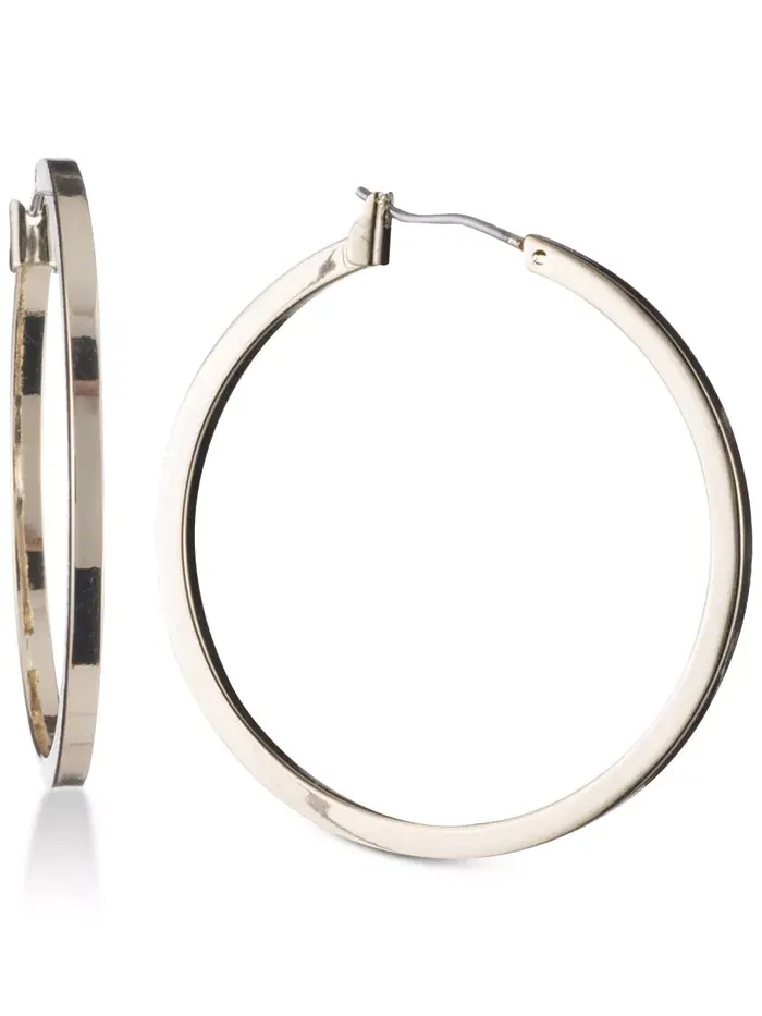 Тонкие серьги-кольца 1 1/2 дюйма DKNY