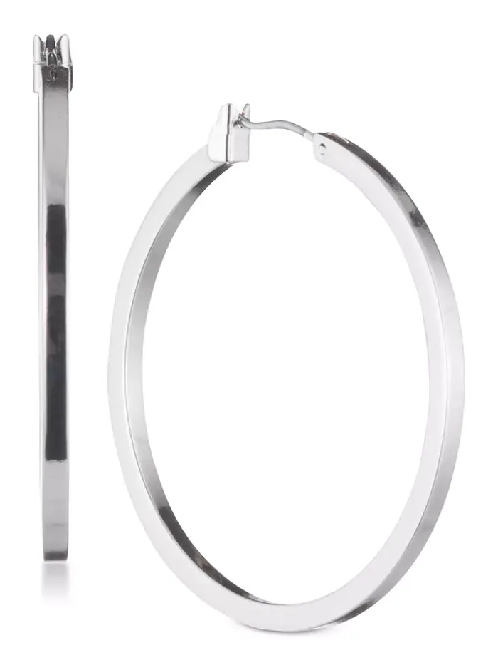 Тонкие серьги-кольца 1 1/2 дюйма DKNY