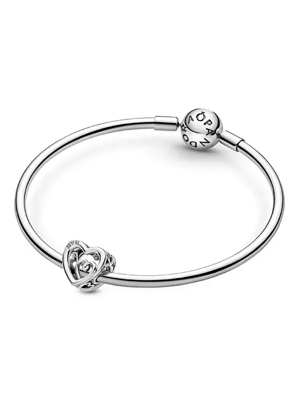 Подвеска из стерлингового серебра в виде переплетенных бесконечных сердец Pandora — изображение 4 из 4, оттенок серебряный
