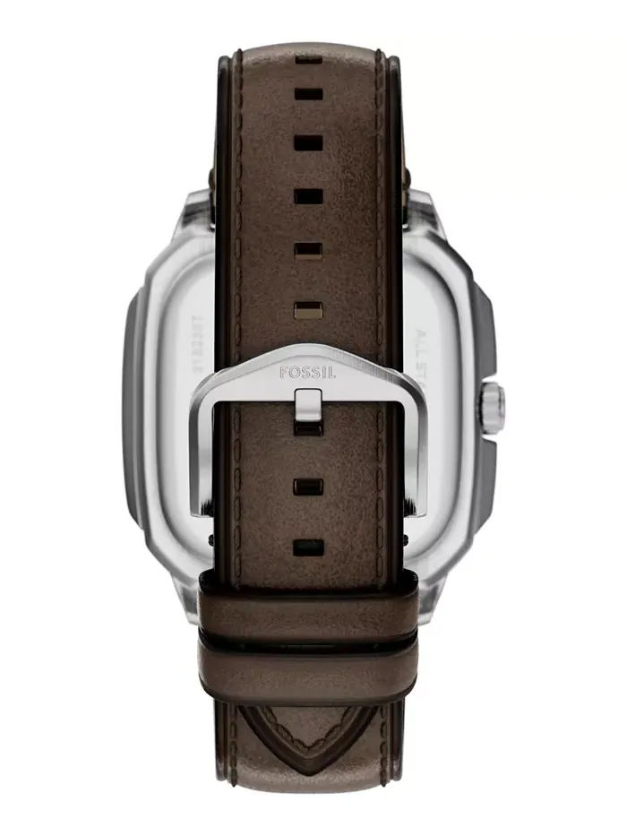Мужские часы Crosby с тремя стрелками коричневые кожаные, 42mm Fossil — изображение 2 из 9