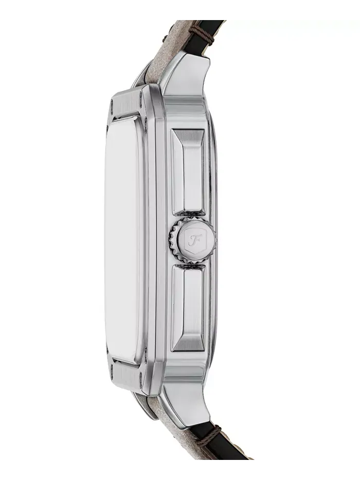 Мужские часы Crosby с тремя стрелками коричневые кожаные, 42mm Fossil — изображение 3 из 9